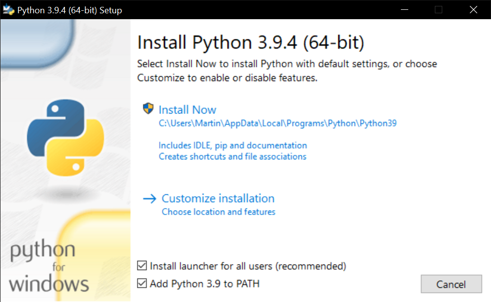 Install Python 1