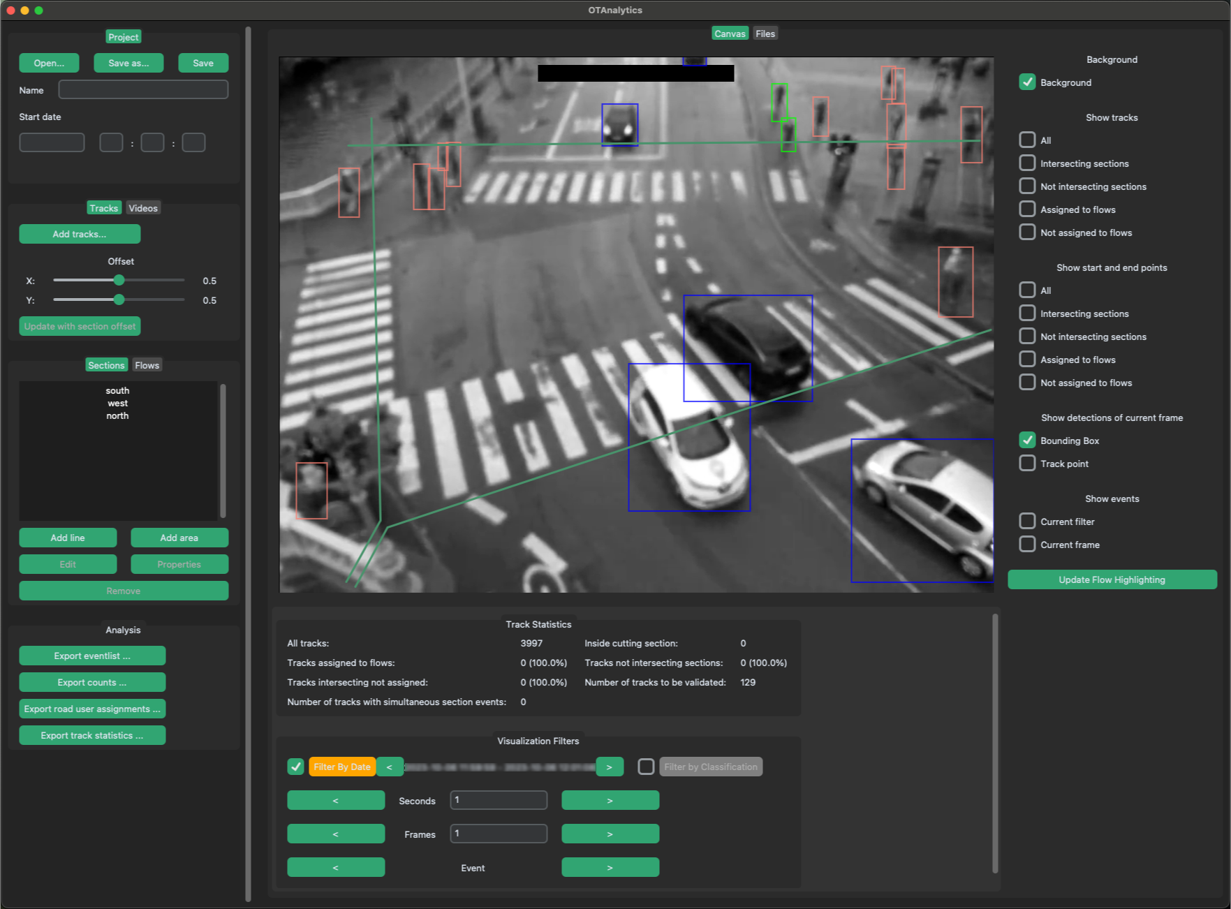 Show bounding box of detections in the current frame